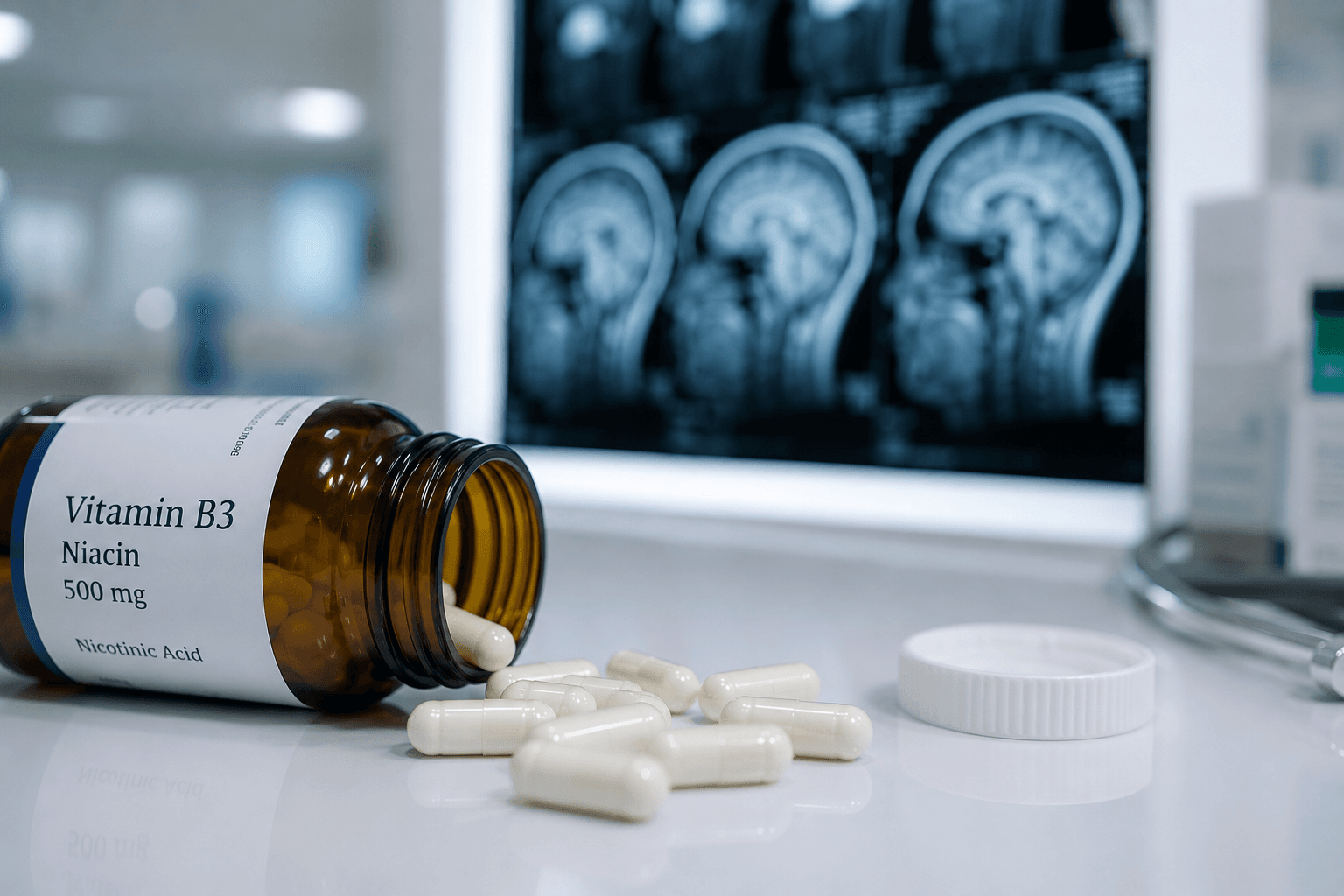Vitamina B3 în doze mari, testată ca adjuvant în glioblastom