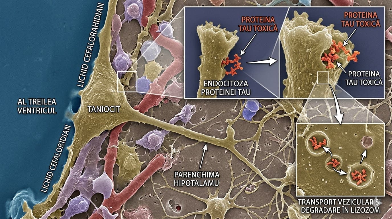 Rolul taniocitelor în eliminarea proteinei tau toxice din creier