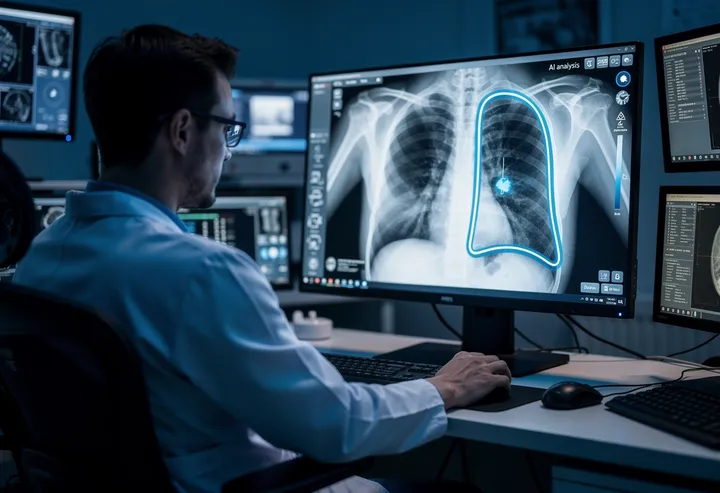 Inteligența artificială accelerează diagnosticul cancerului pulmonar prin triajul radiografiilor toracice