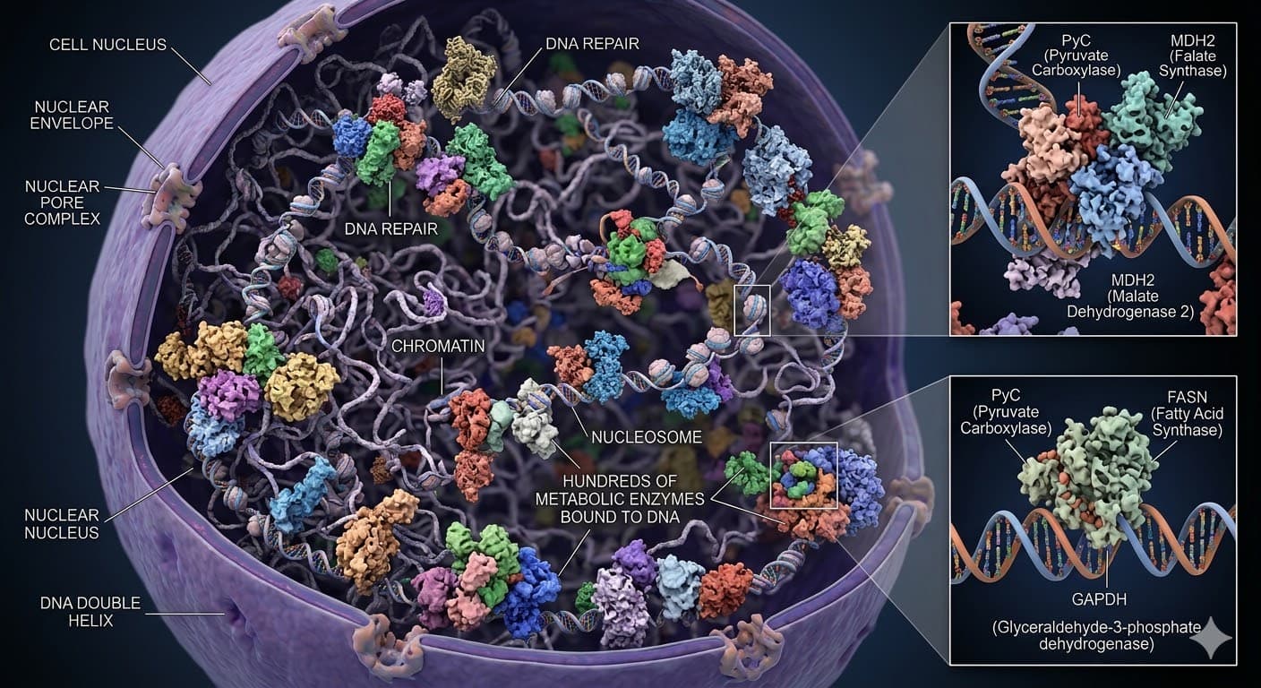 Sute de enzime metabolice descoperite direct pe ADN-ul din nucleul celular