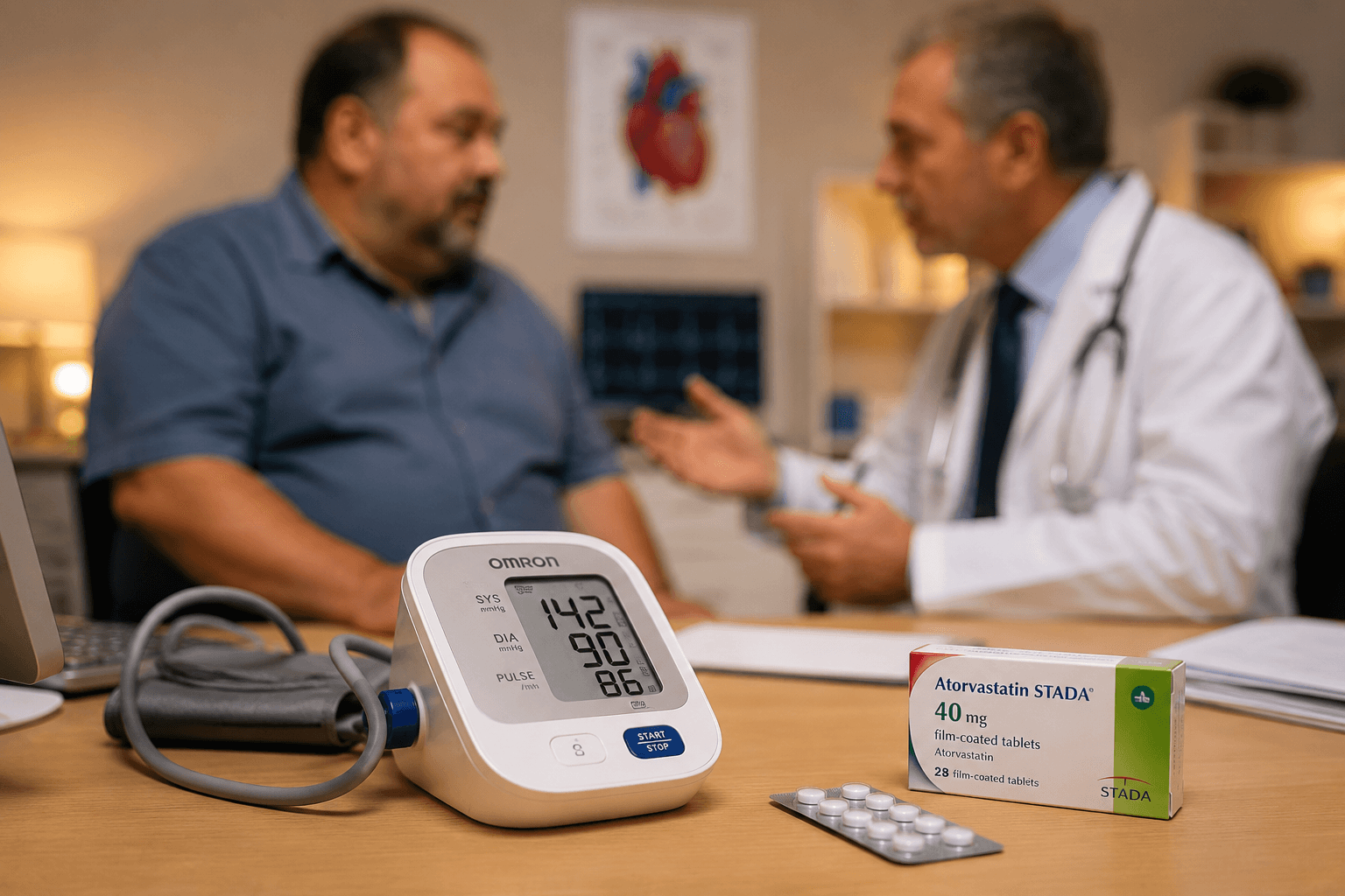 Statinele și antihipertensivele par să compenseze parțial riscul cardiovascular asociat excesului ponderal